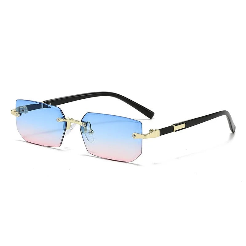 Rimless Sunglasses Rectangle Fashion Popular Women Men