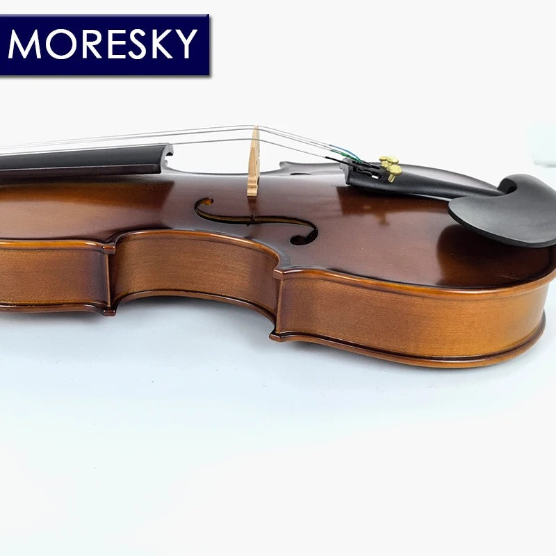 MORESKY Violin Nature Spruce Wood 1/2 Maple Side With Case