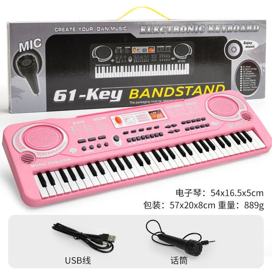 Chriyungel-Electronic Piano Keyboard with Microphone, 61 Keys