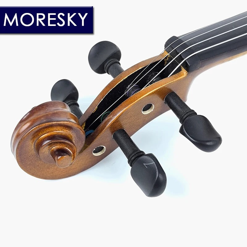 MORESKY Violin Nature Spruce Wood 1/2 Maple Side With Case