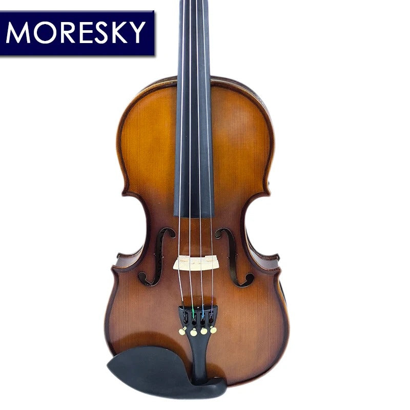 MORESKY Violin Nature Spruce Wood 1/2 Maple Side With Case