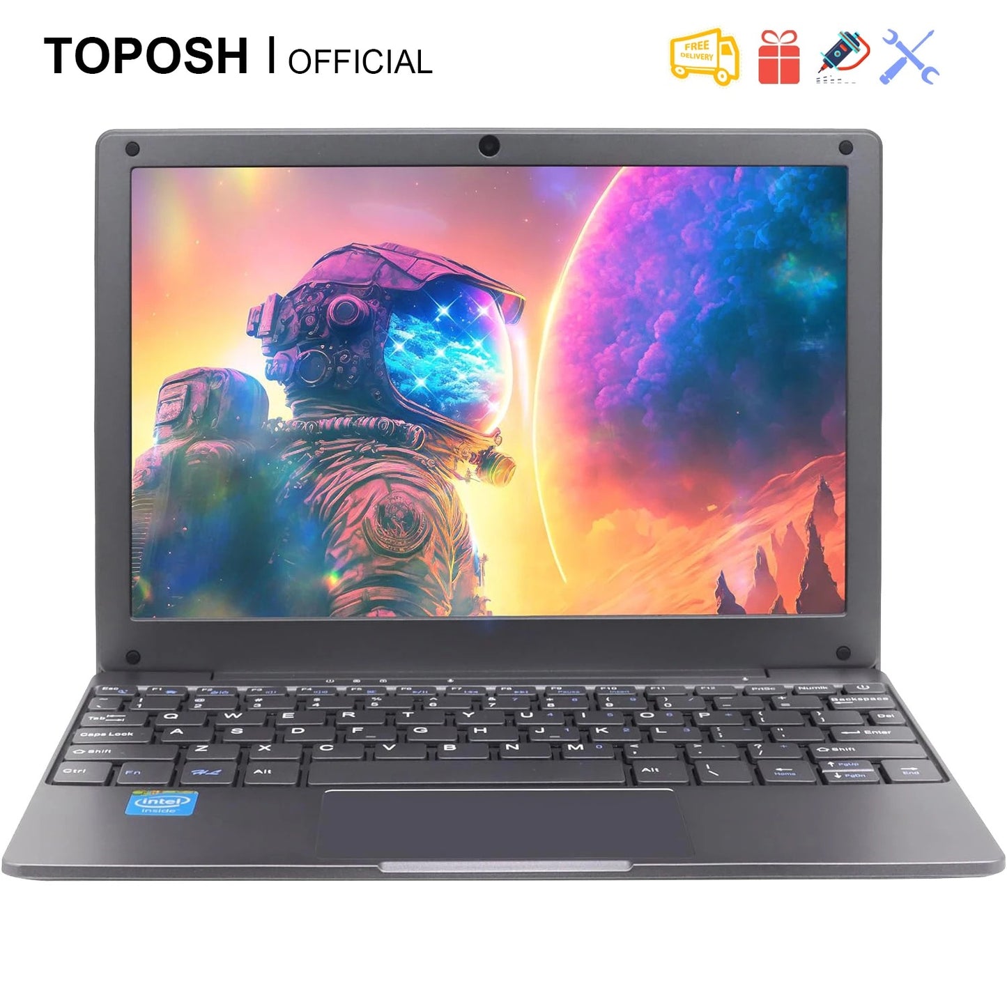 TOPOSH 10.1-inch Mini Laptop Celeron J4125 Quad Core 12G RAM